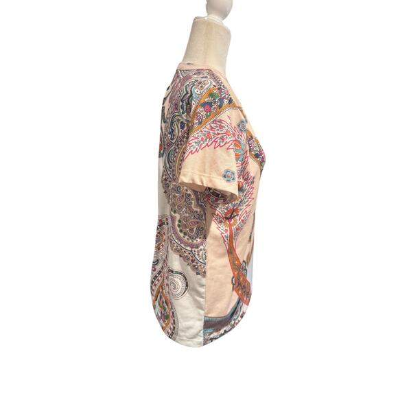 Desigual Multicolor Paisley Print T-Shirt Size S Y2K Boho Art Print - Picture 4 of 7